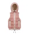 Moncler Padded Teddy Zip-up Vest Pink In Pink