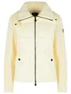 Moncler Grenoble Padded Wool Cardigan With Ivory White Zip In White