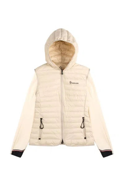 Moncler Grenoble Womens Hybrid Zip Jacket In Beige