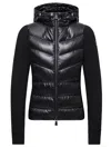 Moncler Padded Fleece Sweatshirt With Zip And Hood In Black