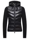 Moncler Padded Fleece Sweatshirt With Zip And Hood In Black