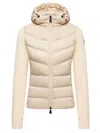 Moncler Padded Fleece Sweatshirt With Zip And Hood In Neutral