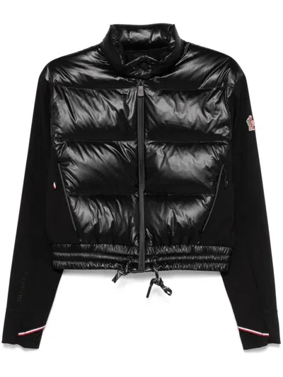 Moncler Grenoble Padded Zip-up Jersey Cardigan In Black