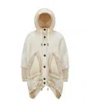Moncler Wool, Alpaca & Mohair Padded Hooded Shearling Cape White In White