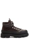 Moncler Grenoble Peak Trek Leather Hiking Boots In Brown