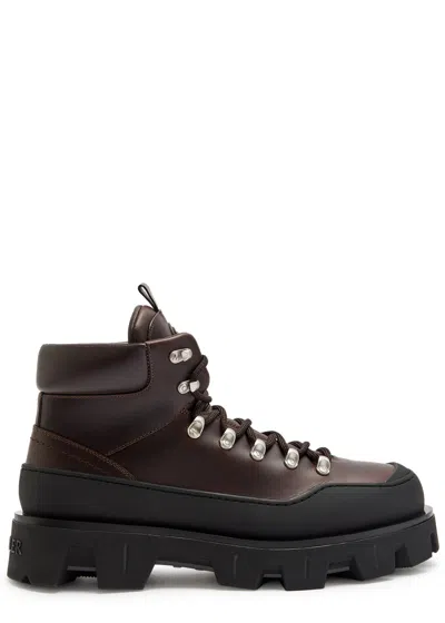 MONCLER MONCLER GRENOBLE PEAK TREK LEATHER HIKING BOOTS