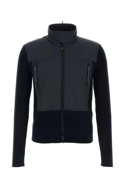 Moncler Grenoble Performance Knit Cardigan With Button Front In Black