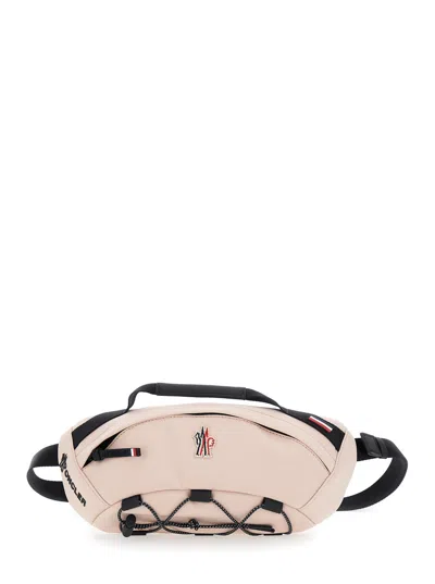 Moncler Grenoble Pink Belt Bag With Logo Plaque On The Front And Adjustalble Buckle Belt In Tech Fab In Multicolor