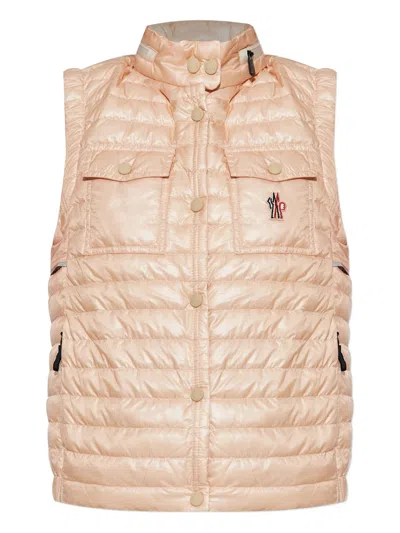 Moncler Grenoble Pink Purple Polyamide Gumiane Vest In Brown