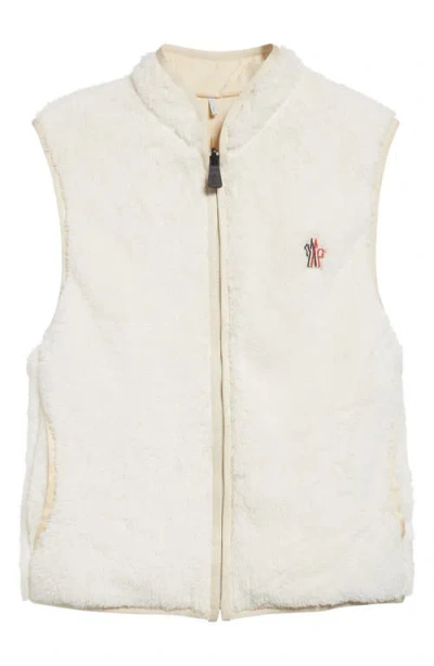 Moncler Grenoble Polartec® Fleece & Rainwear Reversible Vest In Silk White