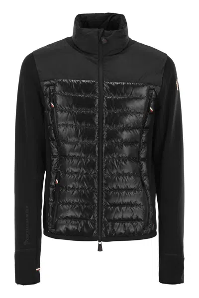 Moncler Padded Sweatshirt With High Collar And Long Sleeves In Black
