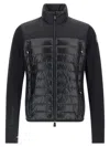 Moncler High Collar Long Sleeve Padded Sweatshirt In Black