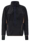 Moncler High Collar Sweatshirt Featuring Contrast Panels In Black