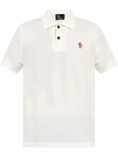 Moncler Grenoble Polo With Logo In Gray
