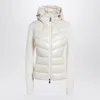 Moncler Quilted Hoodie With Drawstring And Long Sleeves In White
