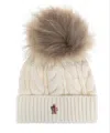 MONCLER MONCLER GRENOBLE POMPOM KNIT BEANIE HAT