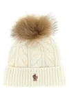 Moncler Braided Cap Featuring Pom-pom Detail In White