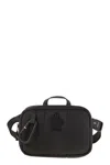 Moncler Grenoble Logo Patch Zip-up Shoulder Bag In Black
