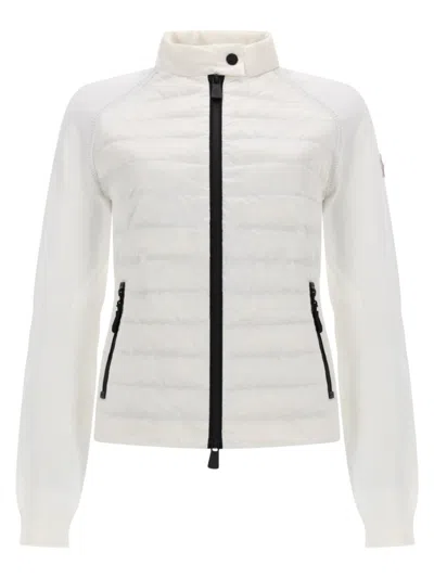 Moncler Grenoble Quilted Polyamide Padded Cardigan In White
