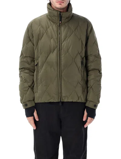 Moncler Grenoble Quilted Puffer Jacket With Stand Collar In Green