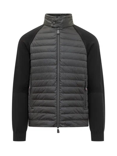 Moncler Grenoble Quilted Zip Cardigan In Blue