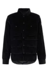 Moncler Grenoble Black Stretch Corduroy Gelt Down Jacket In Black