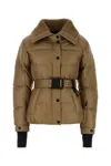 Moncler Biscuit Nylon Batailleuse Down Jacket In Brown