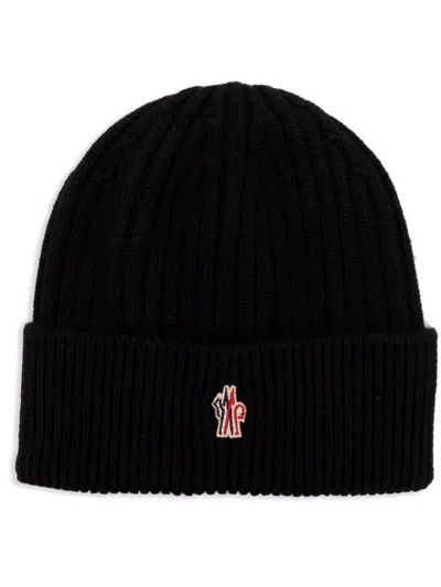 Moncler Black Logo Beanie Hat