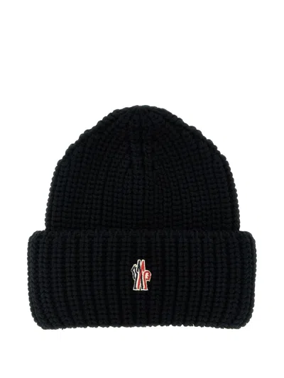MONCLER MONCLER GRENOBLE RIBBED BEANIE WITH LOGO