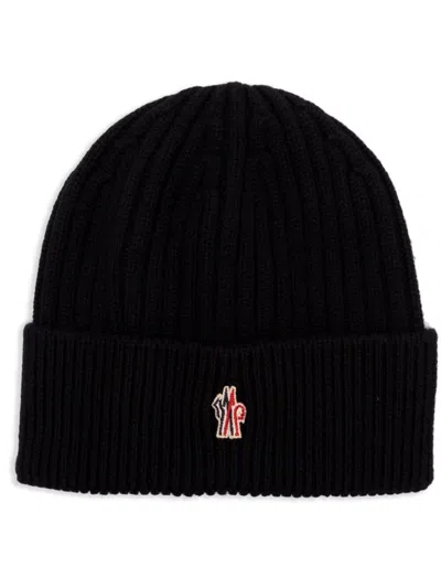 Moncler Grenoble Ribbed Wool Beanie Accessories In Black