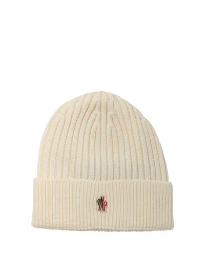 Moncler Grenoble Ribbed Wool Beanie In White