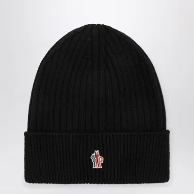 Moncler Grenoble Ribbed Wool Cap In Metallic