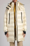 Moncler Grenoble Rochelairs Down Long Parka In Camel