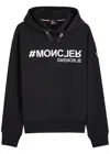 Moncler Grenoble Logo Cotton Hoodie In Black