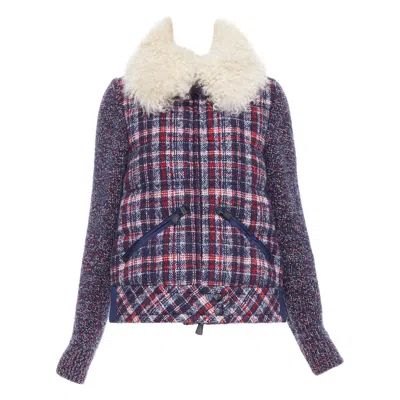 Pre-owned Moncler Grenoble Runway Soleil Lamb Fur Collar Goose Down Puffer Jacket Sz.0 Xs In Gray