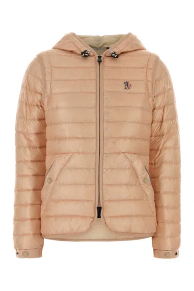 Moncler Grenoble Salmon Nylon Karuras Down Jacket In Brown