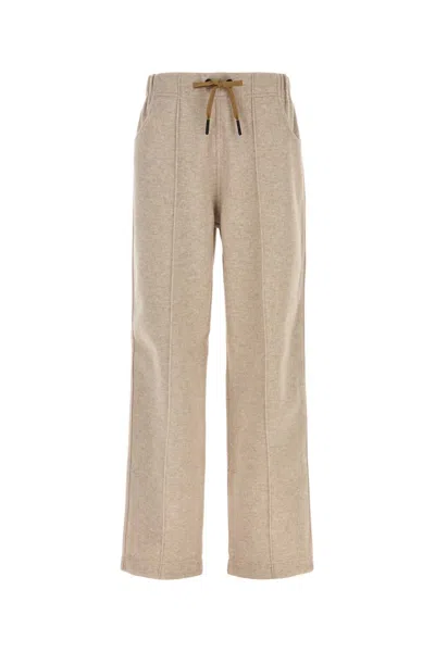 Moncler Grenoble Sand Flannel Pants In Brown