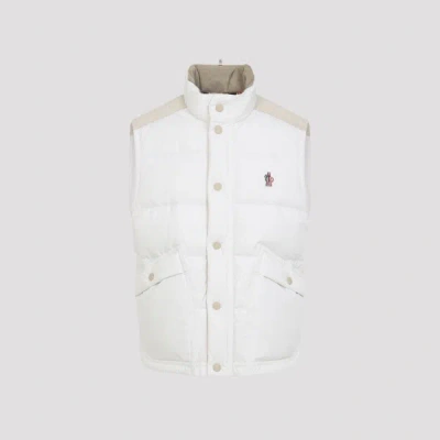 Moncler Scais Tech Fabric Gilet Corduroy Collar In White