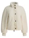 Moncler Short Puffer Jacket Ayles With High Collar In Neutral