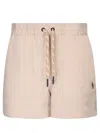 Moncler Mid-rise Straight-leg Shorts In Beige