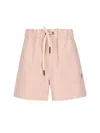 Moncler Grenoble Logo Patch Drawstring Shorts In Pink