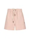 Moncler Grenoble Logo Patch Drawstring Shorts In Pink