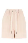 Moncler Grenoble Pink Shorts With Elastic Drawstring Elastic Waist And Logo Embroidery On The Side I In Pink