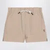 Moncler Grenoble Shorts With Logo Patch In Neutral