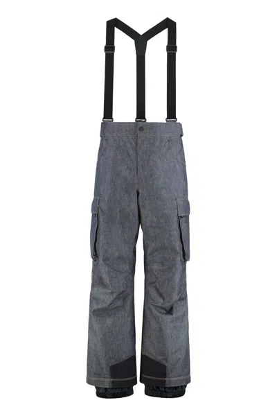 Moncler Grenoble Ski Bib Overall Padded In Denim In Multi
