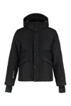 Moncler Elfin Gore-tex Hooded Laminate Down Ski Jacket In Black