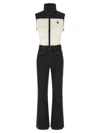 Moncler Belted Paneled Quilted Down Ski Suit In Multi