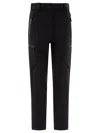 Moncler Grenoble Black Cargo Pants With Adjustable Waist In Stretch Fabric Woman