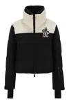 Moncler Black Stretch Nylon Stennes Down Jacket In Multicolor