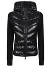 Moncler Grenoble Felpa Imbottita In Pile Con Zip E Cappuccio In Black